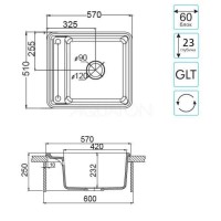 Кухонная мойка Акватон Беллис серый шелк 1A724932BS250