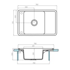 Кухонная мойка Акватон Беллис графит 1A725032BS210