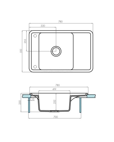 Кухонная мойка Акватон Беллис кофе 1A725032BS280