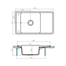 Кухонная мойка Акватон Беллис графит 1A724832BS210
