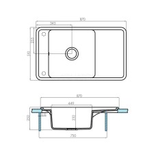 Кухонная мойка Акватон Беллис жемчуг 1A724832BS240