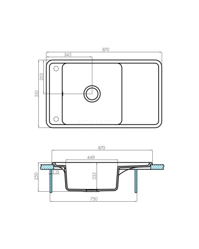 Кухонная мойка Акватон Беллис песочный 1A724832BS220