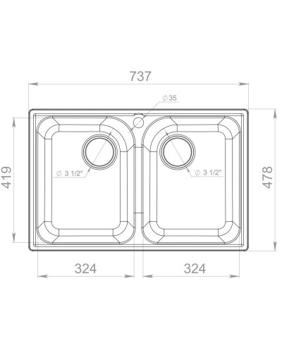 Кухонная мойка GranFest Quarz белый GF-Z15
