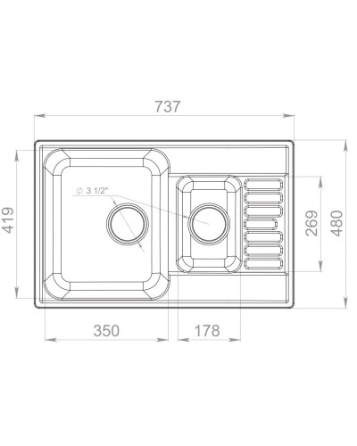 Кухонная мойка GranFest Quarz черный GF-Z21K