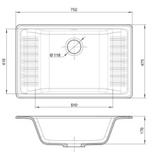 Кухонная мойка GranFest Quarz серый GF-Z71