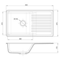Кухонная мойка GranFest Quarz черный GF-Z73