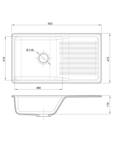Кухонная мойка GranFest Quarz белый GF-Z73