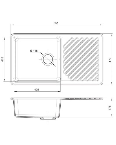 Кухонная мойка GranFest Quarz серый GF-Z53