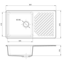 Кухонная мойка GranFest Quarz черный GF-Z53
