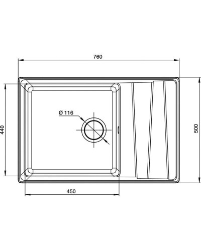 Кухонная мойка GranFest черный Level GF-LV-760L