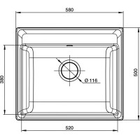 Кухонная мойка GranFest графит Vertex GF-V-580