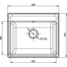 Кухонная мойка GranFest графит Vertex GF-V-580