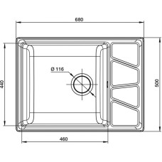 Кухонная мойка GranFest топаз Vertex GF-V-680L