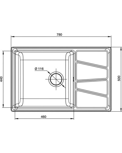 Кухонная мойка GranFest графит Vertex GF-V-780L