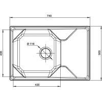 Кухонная мойка GranFest иней Unique GF-U-740L