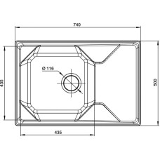 Кухонная мойка GranFest иней Unique GF-U-740L