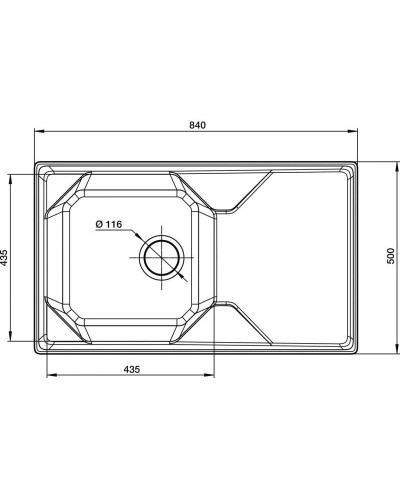 Кухонная мойка GranFest бежевый Unique GF-U-840L