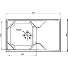 Кухонная мойка GranFest черный Unique GF-U-840L