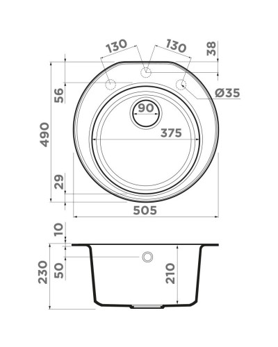 Кухонная мойка Tetogranit Omoikiri Miya 50R-BE ваниль 4993504