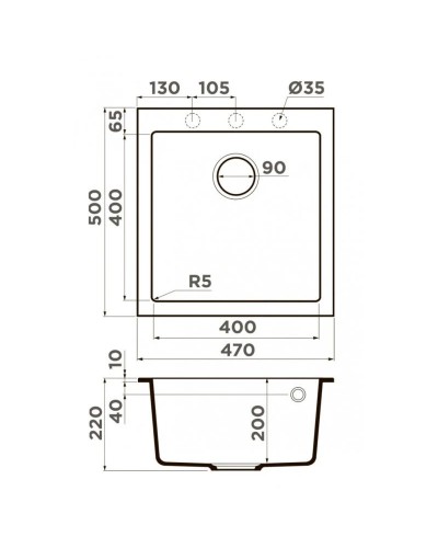 Кухонная мойка Tetogranit Omoikiri Bosen 47-PL платина 4993591
