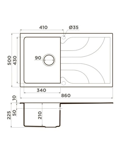 Кухонная мойка Tetogranit Omoikiri Yasugata 86-GR ленинградский серый 4993546