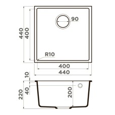Кухонная мойка Tetogranit Omoikiri Bosen 44-U-DC темный шоколад 4993599