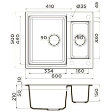 Кухонная мойка Tetogranit Omoikiri Sakaime 60-2-WH белый 4993911