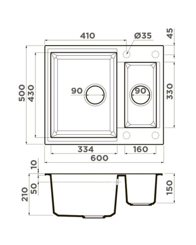 Кухонная мойка Tetogranit Omoikiri Sakaime 60-2-WH белый 4993911