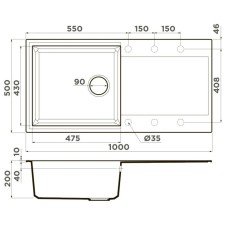 Кухонная мойка Tetogranit Omoikiri Sakaime 100-DC темный шоколад 4993888