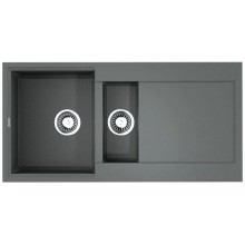 Кухонная мойка Tetogranit Omoikiri Sakaime 100-2-GR ленинградский серый 4993562