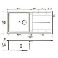 Кухонная мойка Tetogranit Omoikiri Sumi 100-GR ленинградский серый 4993565