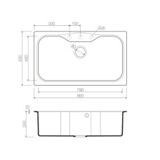 Кухонная мойка Tetogranit Omoikiri Maru 86-GR ленинградский серый 4993574