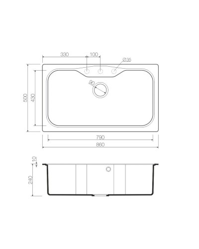 Кухонная мойка Tetogranit Omoikiri Maru 86-GR ленинградский серый 4993574