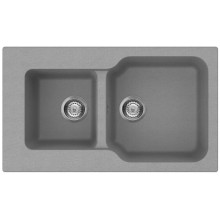Кухонная мойка Tetogranit Omoikiri Maru 86-2-GR ленинградский серый 4993575