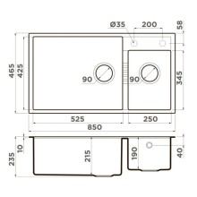 Кухонная мойка Tetogranit Omoikiri Tedori 85-2-U-GR ленинградский серый 4993542
