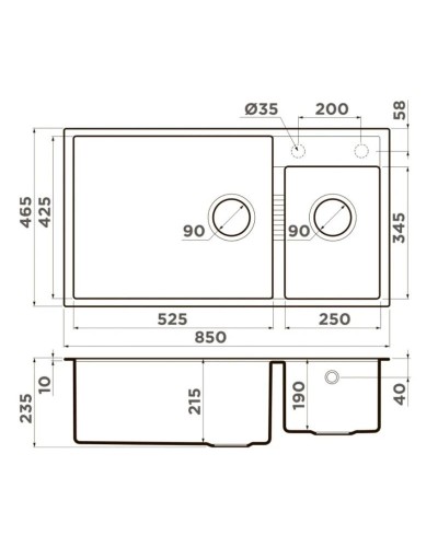 Кухонная мойка Tetogranit Omoikiri Tedori 85-2-U-GR ленинградский серый 4993542