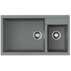 Кухонная мойка Tetogranit Omoikiri Tedori 86-2-LB-GR ленинградский серый 4993573