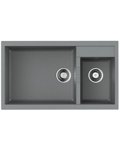 Кухонная мойка Tetogranit Omoikiri Tedori 86-2-LB-GR ленинградский серый 4993573