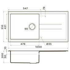 Кухонная мойка Tetogranit Omoikiri Tedori 100-CH шампань 4993921