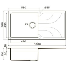 Кухонная мойка Tetogranit Omoikiri Yasugata 100-SA бежевый 4993846