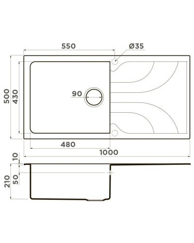 Кухонная мойка Tetogranit Omoikiri Yasugata 100-WH белый 4993847
