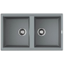 Кухонная мойка Tetogranit Omoikiri Tedori 86-2-GR ленинградский серый 4993572