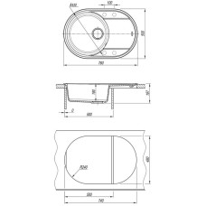 Кухонная мойка Lemark Lacha 760 серый 9910057