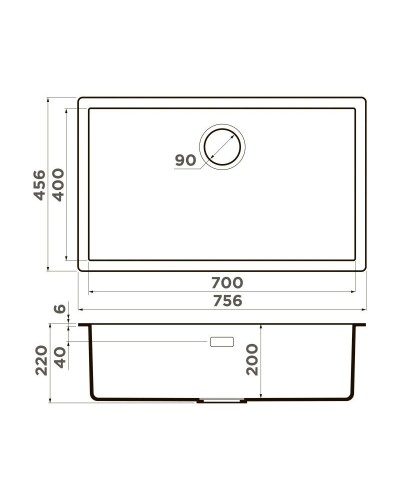Кухонная мойка Tetogranit Omoikiri Yamakawa 75T-U/I-BL черный 4993437