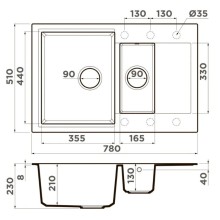 Кухонная мойка Tetogranit Omoikiri Daisen 78-2T- PL платина 4993533