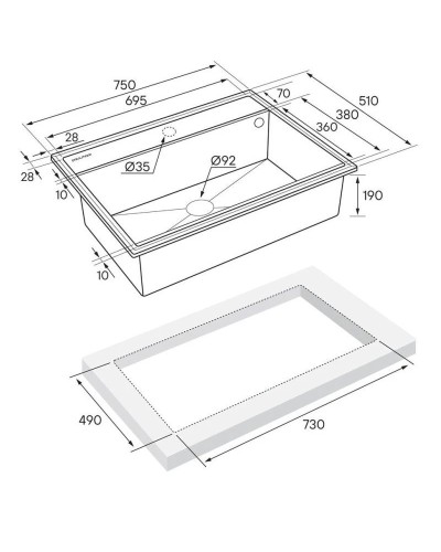 Кухонная мойка Paulmark Stepia белый PM117551-WH