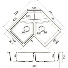 Кухонная мойка Tetogranit Omoikiri Sumi 83C-PL платина 4993860