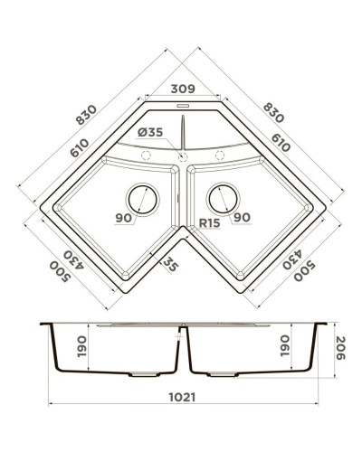 Кухонная мойка Tetogranit Omoikiri Sumi 83C-PL платина 4993860
