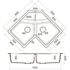 Кухонная мойка Tetogranit Omoikiri Sumi 83C-WH белый 4997174