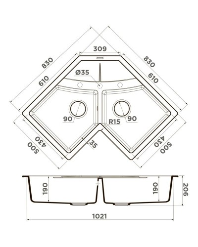 Кухонная мойка Tetogranit Omoikiri Sumi 83C-WH белый 4997174